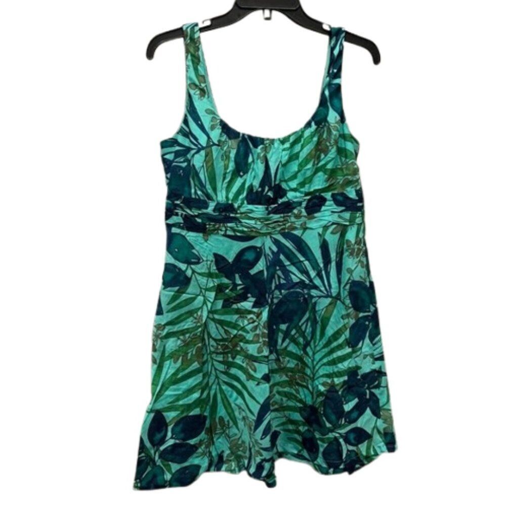 Evan Picone NWT Summer Dress Cotton Batiste Tropical Print Sundress 12
